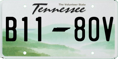 TN license plate B1180V