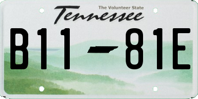 TN license plate B1181E