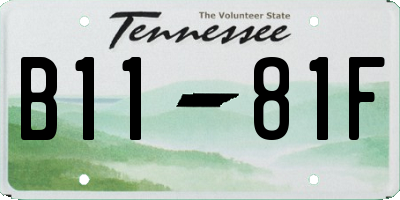 TN license plate B1181F