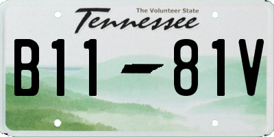TN license plate B1181V