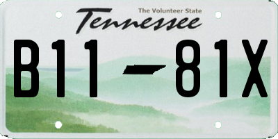 TN license plate B1181X
