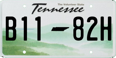 TN license plate B1182H