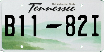 TN license plate B1182I