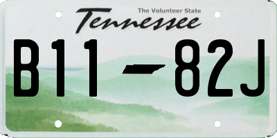TN license plate B1182J