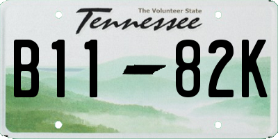 TN license plate B1182K