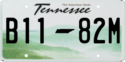 TN license plate B1182M