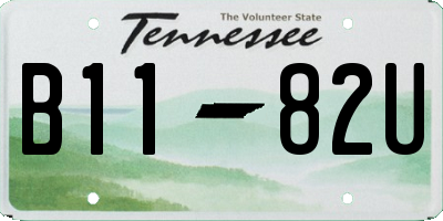 TN license plate B1182U