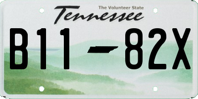 TN license plate B1182X