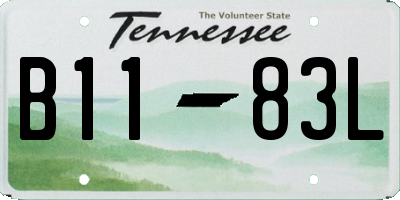 TN license plate B1183L