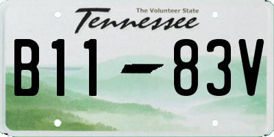 TN license plate B1183V