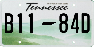TN license plate B1184D