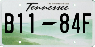 TN license plate B1184F