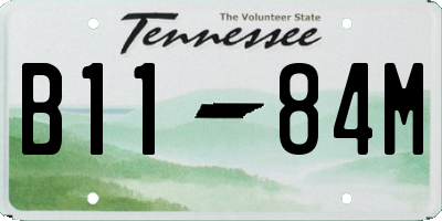 TN license plate B1184M