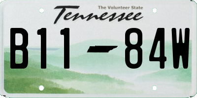 TN license plate B1184W