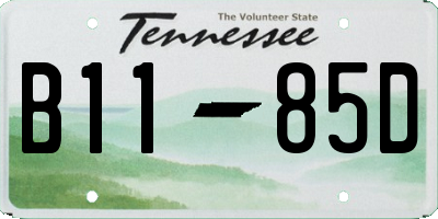 TN license plate B1185D