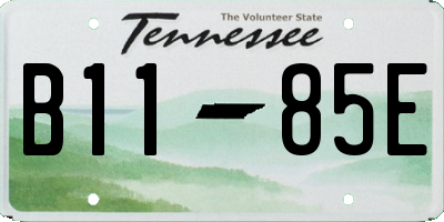 TN license plate B1185E