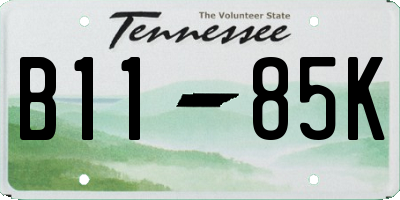 TN license plate B1185K