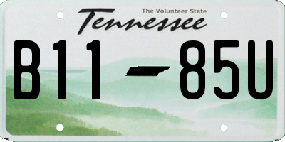 TN license plate B1185U