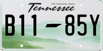 TN license plate B1185Y