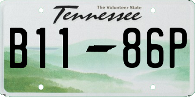 TN license plate B1186P