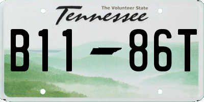 TN license plate B1186T