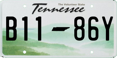 TN license plate B1186Y