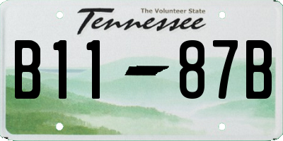 TN license plate B1187B