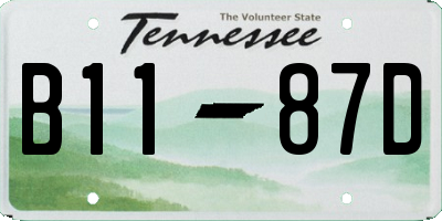 TN license plate B1187D