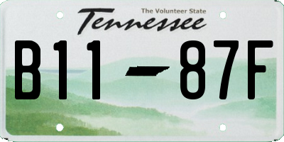 TN license plate B1187F