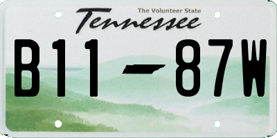 TN license plate B1187W