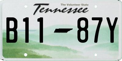 TN license plate B1187Y