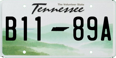 TN license plate B1189A