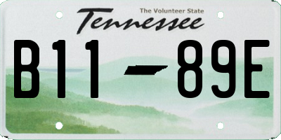 TN license plate B1189E