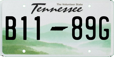 TN license plate B1189G