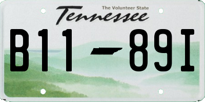 TN license plate B1189I