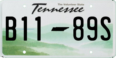 TN license plate B1189S
