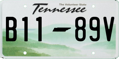 TN license plate B1189V