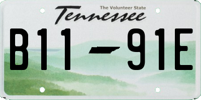 TN license plate B1191E