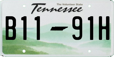 TN license plate B1191H