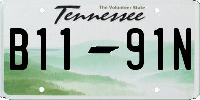 TN license plate B1191N