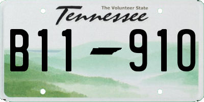 TN license plate B1191O