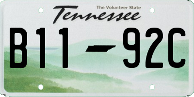 TN license plate B1192C