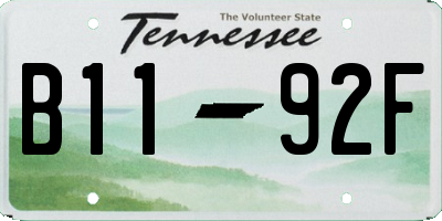 TN license plate B1192F
