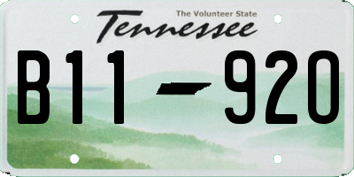 TN license plate B1192O