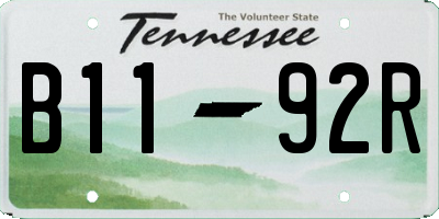 TN license plate B1192R