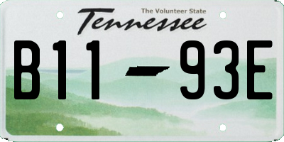 TN license plate B1193E