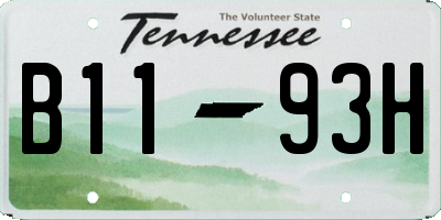 TN license plate B1193H