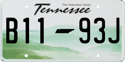 TN license plate B1193J