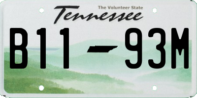 TN license plate B1193M