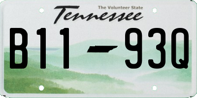 TN license plate B1193Q
